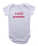 Dětské body - bílé - I love grandma