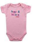 Dětské body - růžové - Hugs & kisses