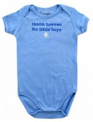 Chlapecké dětské body - modré - Thank heaven for little boys