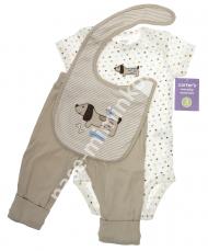 Dětský body set s tepláčky a brydákem - Pejsek