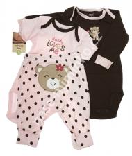 Dětský dvou body set s tepláčky - Daddy loves me and bear