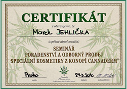 Cannadrem certifikát Marek Jehlička